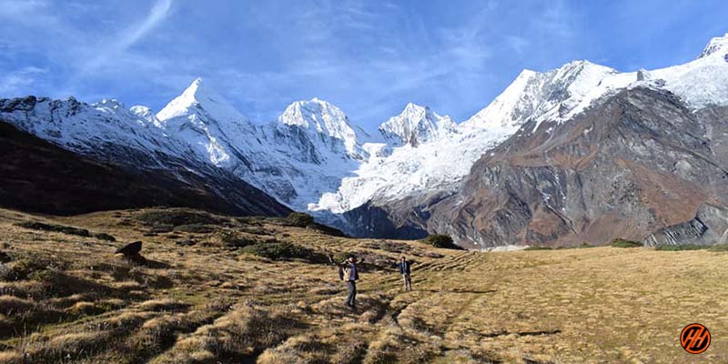 Beautiful View of Himalayan Mountains in Base Camp of Panchachuli Base Camp Trek
