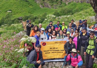 Valley of Flowers National Park with vibrant blooms and lush green mountains, a must-visit trekking destination in India